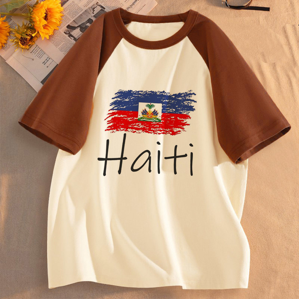 Women Fashion 80S - Camiseta feminina gótica estilo Haiti, anos