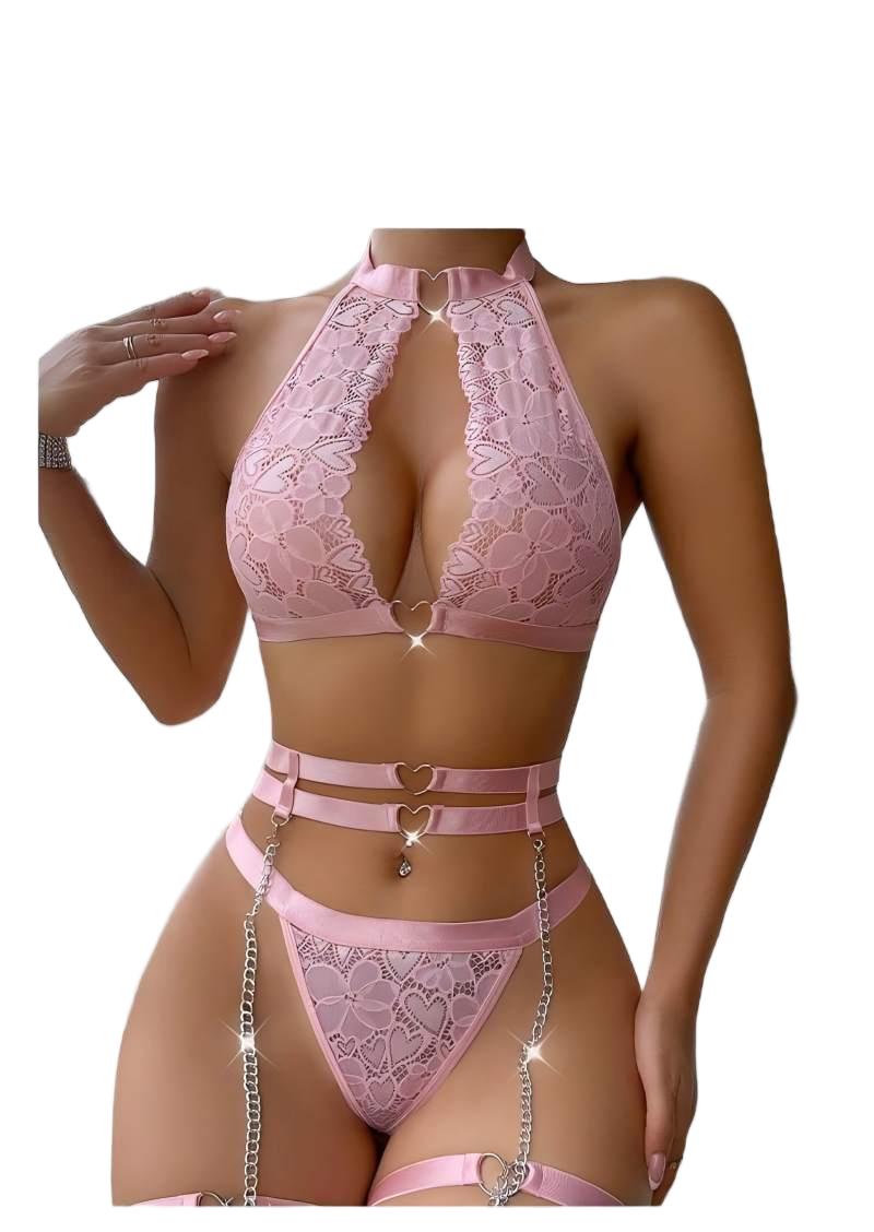 Women Fashion Necklace - Conjunto de Lingerie Sexy com Sutiã