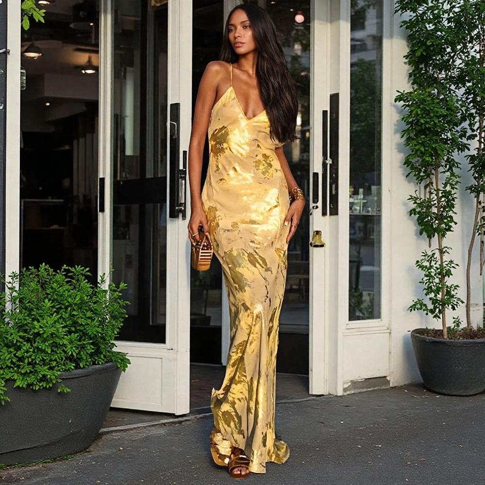 Women'S Fashion Gilded Age - Verão 2025 novos produtos vestido elegante
