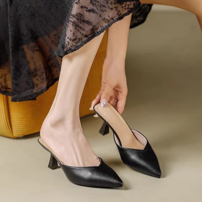 Women'S Fashion Business Casual - Mules Femininos de Bico Fino com