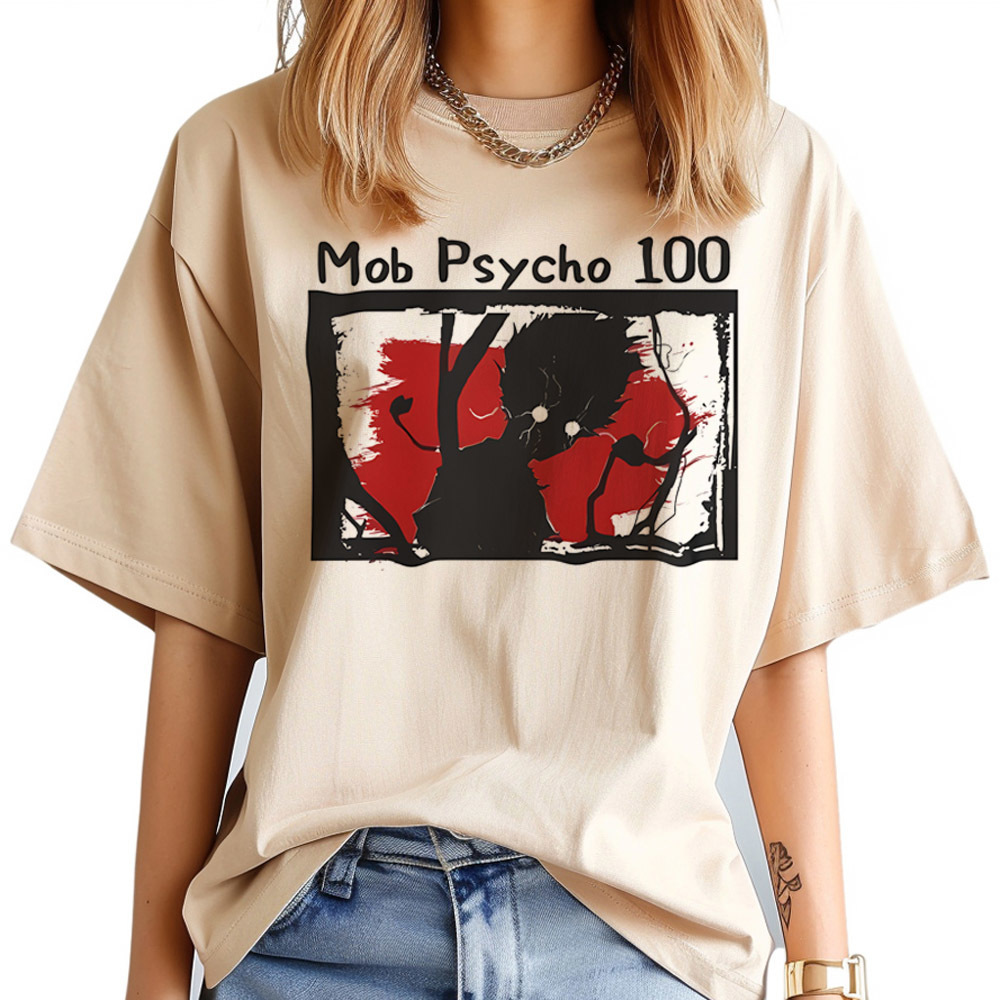 Women Fashion 80S - Camiseta feminina Mob Psycho 100, moda