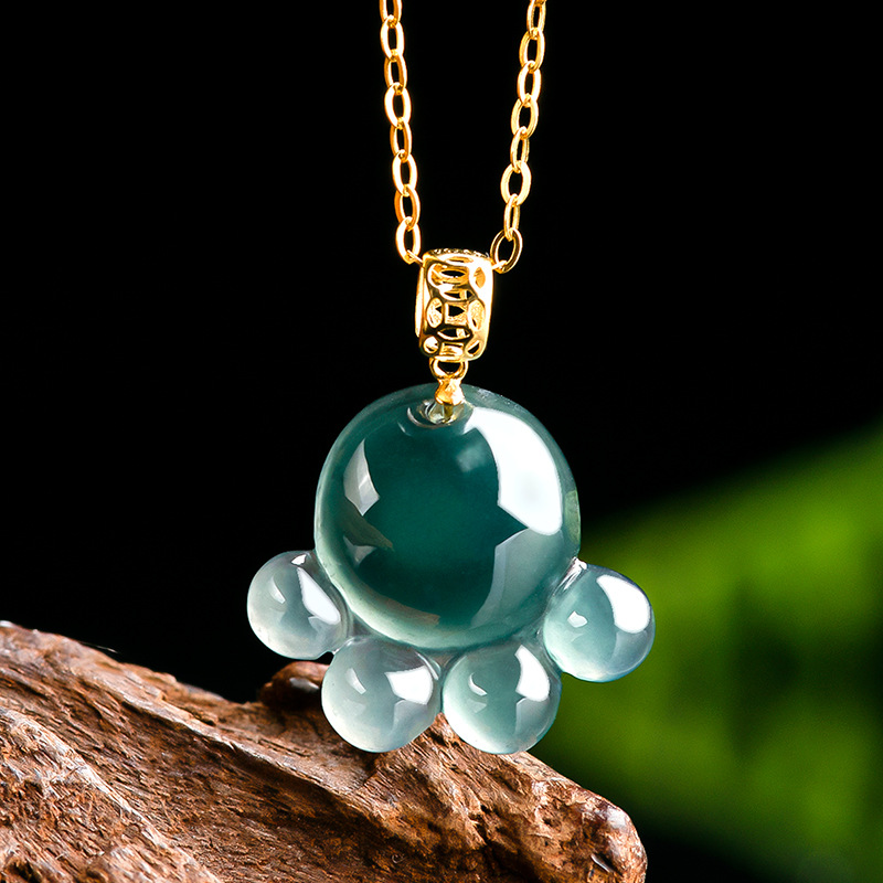 Women Fashion Necklace - Colar com Pingente de Jade Natural