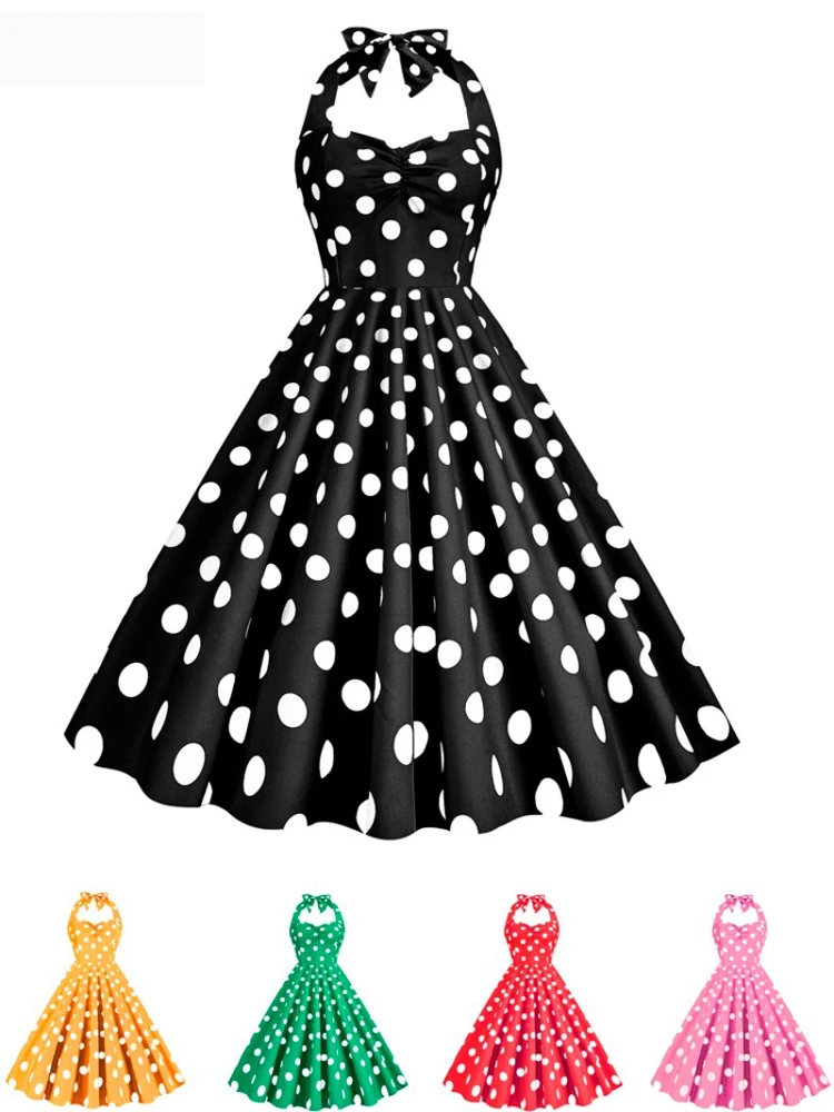 Women'S Fashion Of The 60S - Vestido Feminino Retrô Halter Sexy de