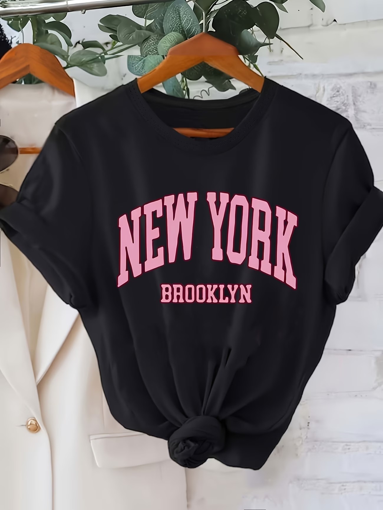 Women'S Fashion York - Camiseta Fashion com Estampa de Letras
