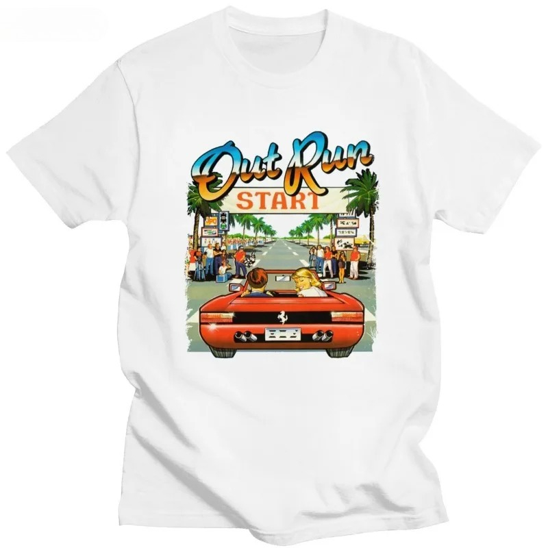 Women Fashion 80S - Japonês arcade corrida videogame outrun camiseta