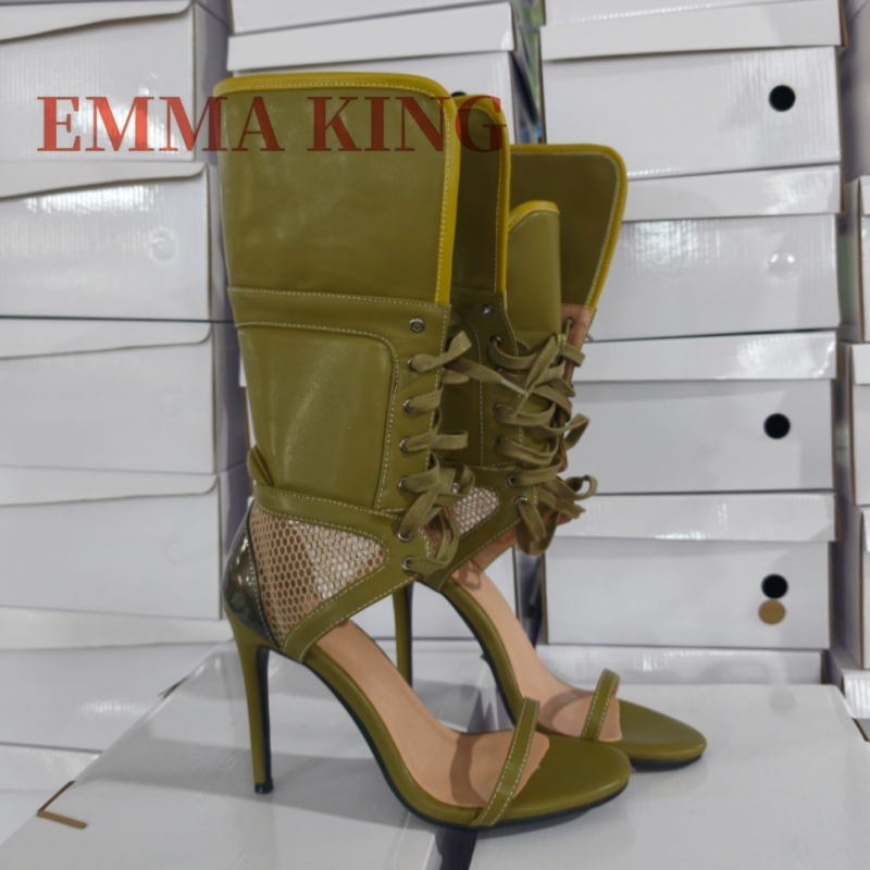 Sandálias Verdes de Salto Alto - Women'S Fashion Boots avaliação e preço