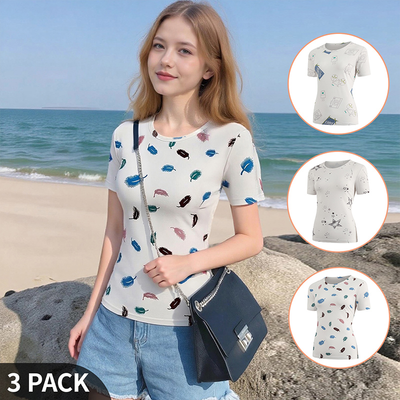 Camiseta feminina de manga cur - Women Fashion Wear avaliação e preço