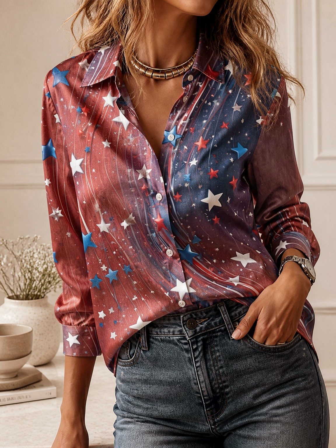 Blusa Elegante de Manga Longa  - Women Fashion Wear avaliação e preço