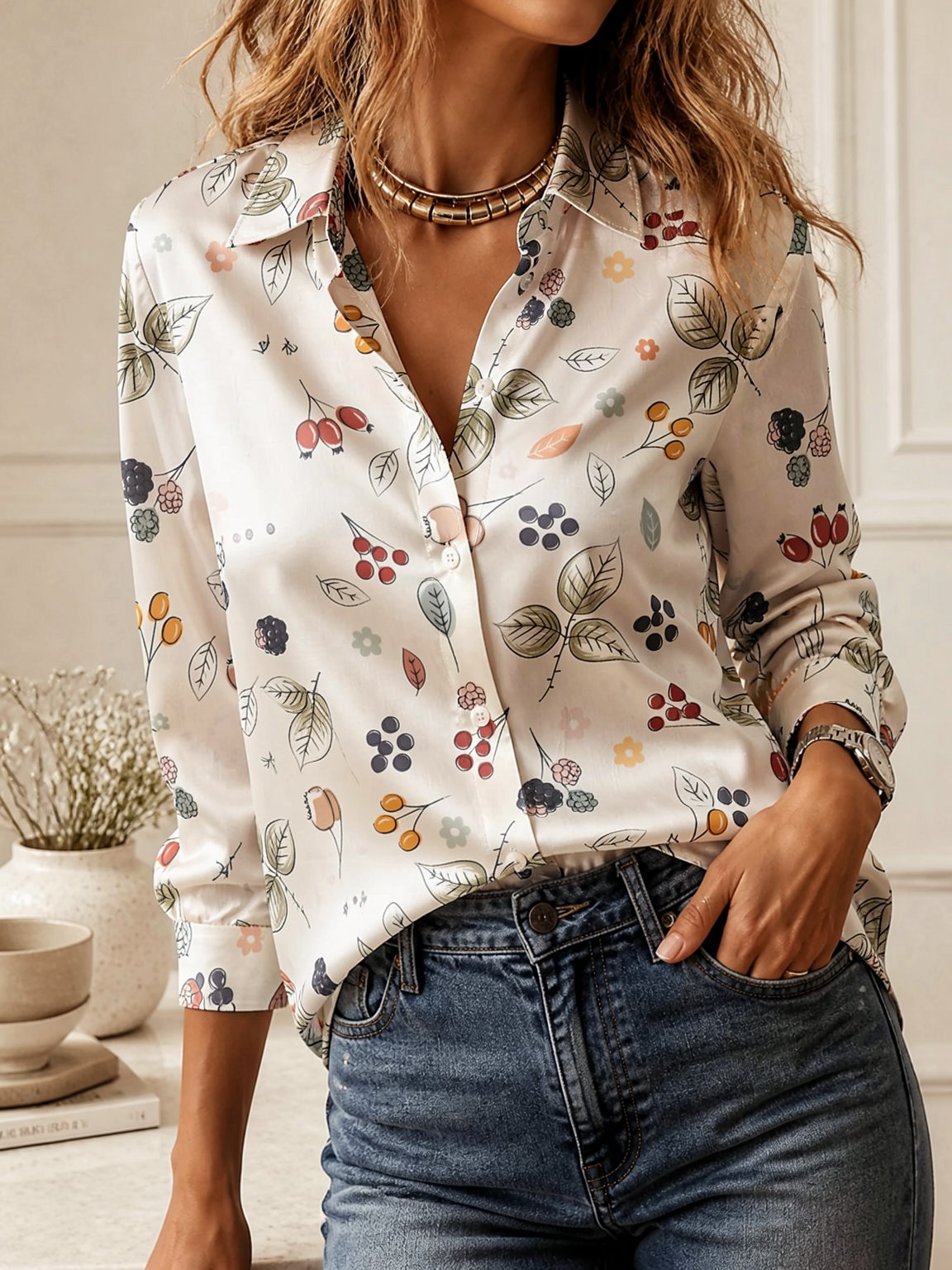 Blusa Elegante de Manga Longa  - Women Fashion Wear avaliação e preço