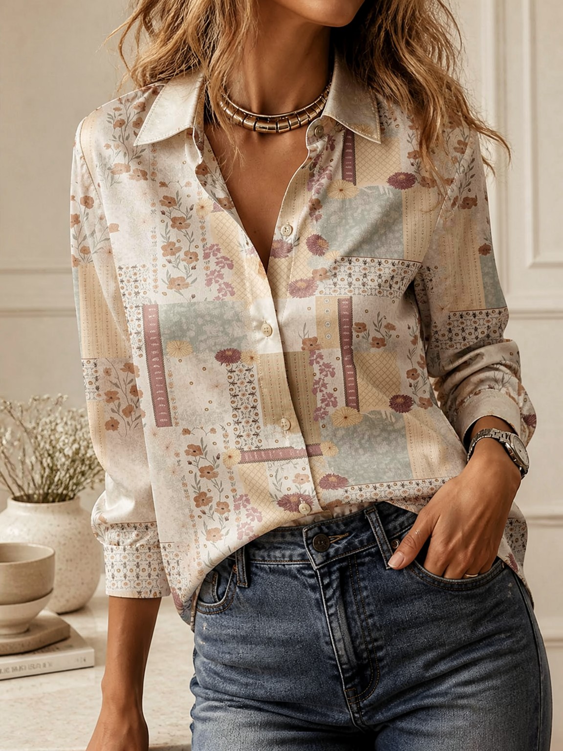 Blusa Elegante de Manga Longa  - Women Fashion Wear avaliação e preço