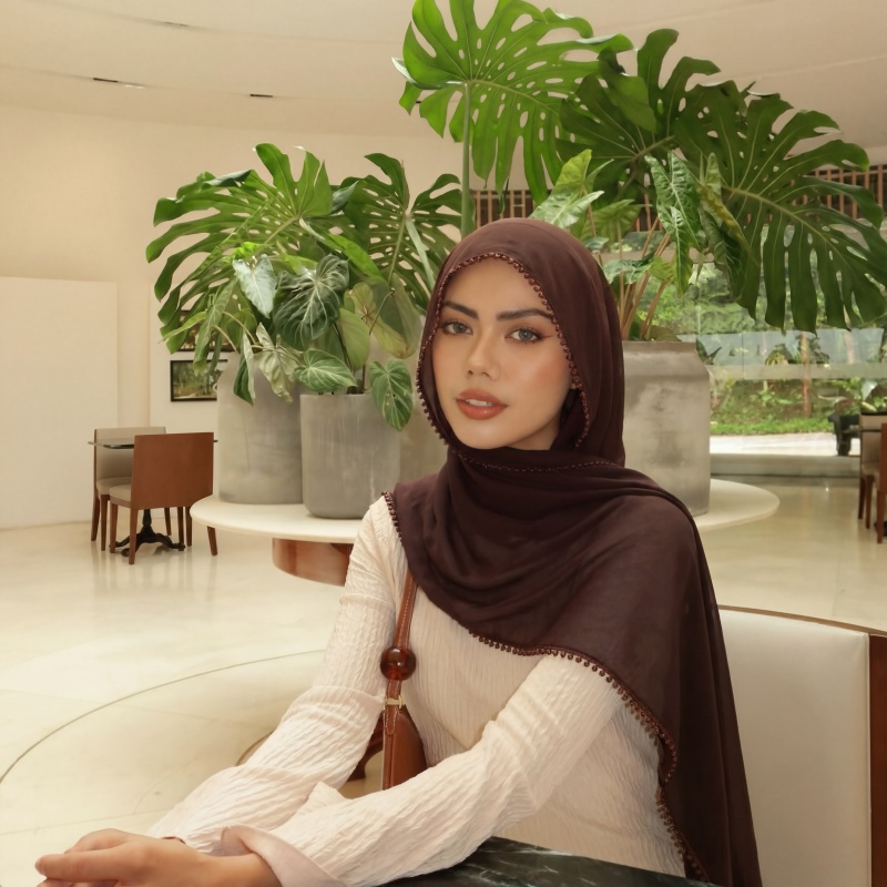 Hijab Muçulmano de Chiffon com - Women Fashion Wear avaliação e preço