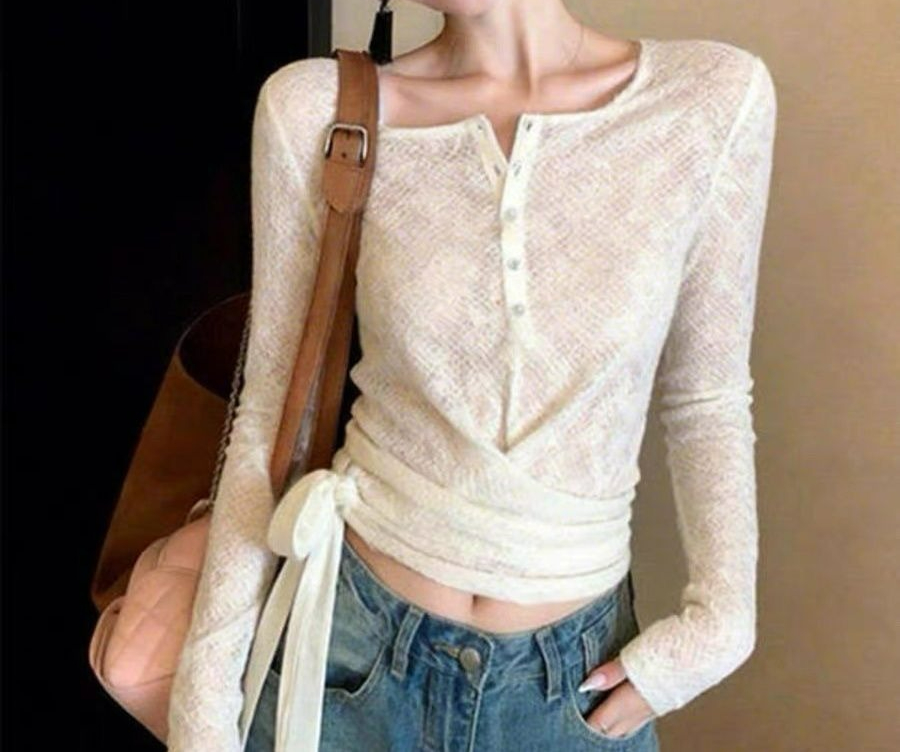 Camiseta Feminina de Manga Lon - Women Fashion Necklace avaliação e preço
