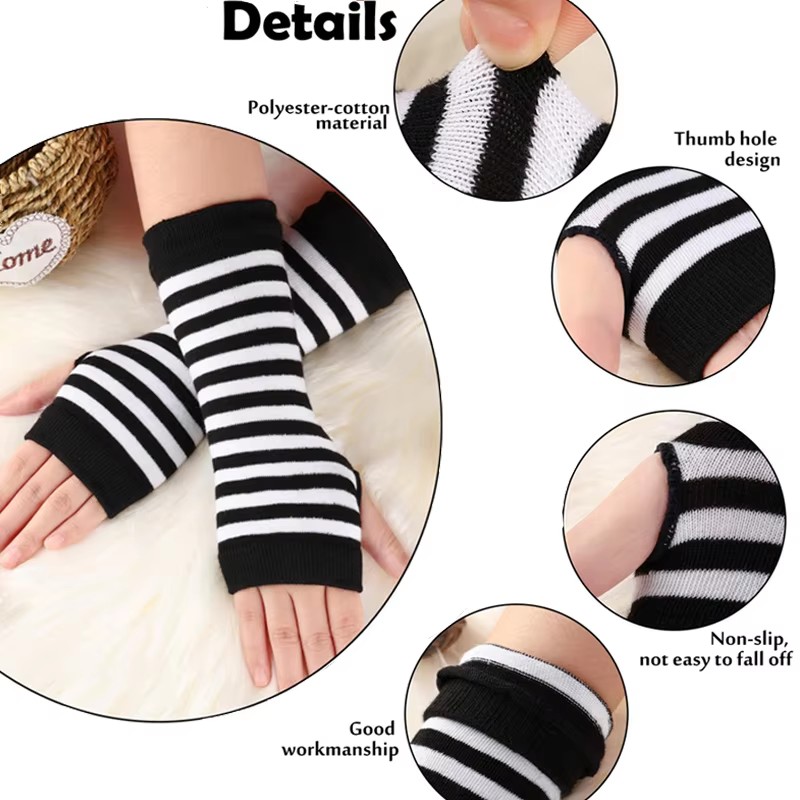 Luvas Longas de Malha Y2K para - Women Fashion Gloves avaliação e preço
