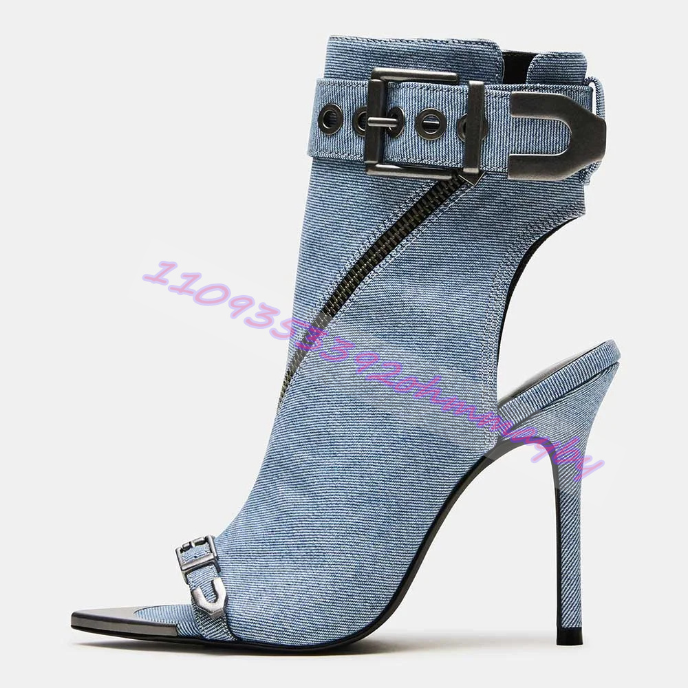 Botas de Verão em Jeans Azul c - Women'S Fashion Boots avaliação e preço