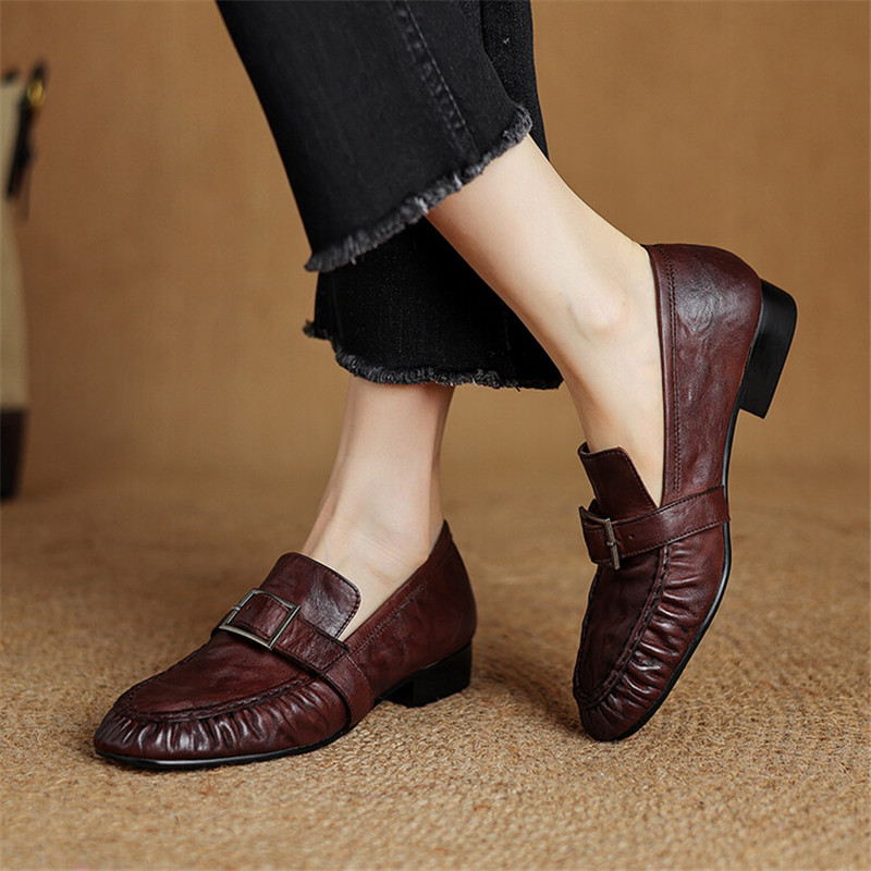 Mocassins de couro genuíno par - Women Fashion Nova avaliação e preço