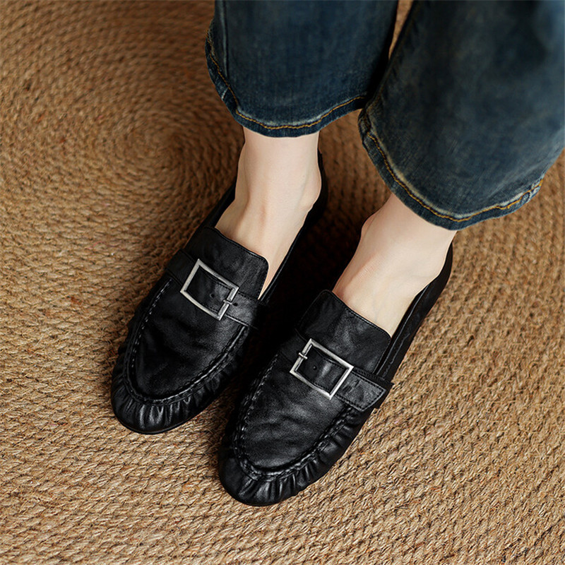 Mocassins de couro genuíno par - Women Fashion Nova avaliação e preço