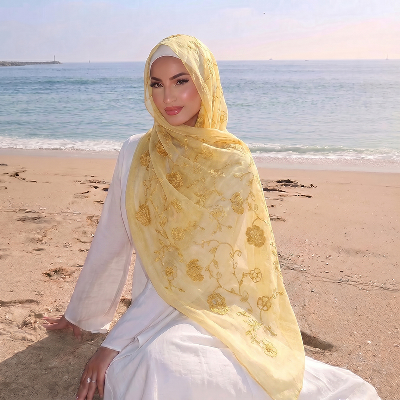 Lenço Hijab Muçulmano com Bord - Women Fashion Wear avaliação e preço