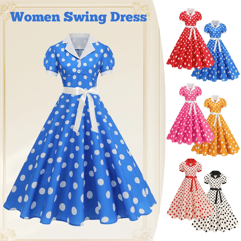 Vintage polka dot vestido de v - Women'S Fashion Of The 60S avaliação e preço