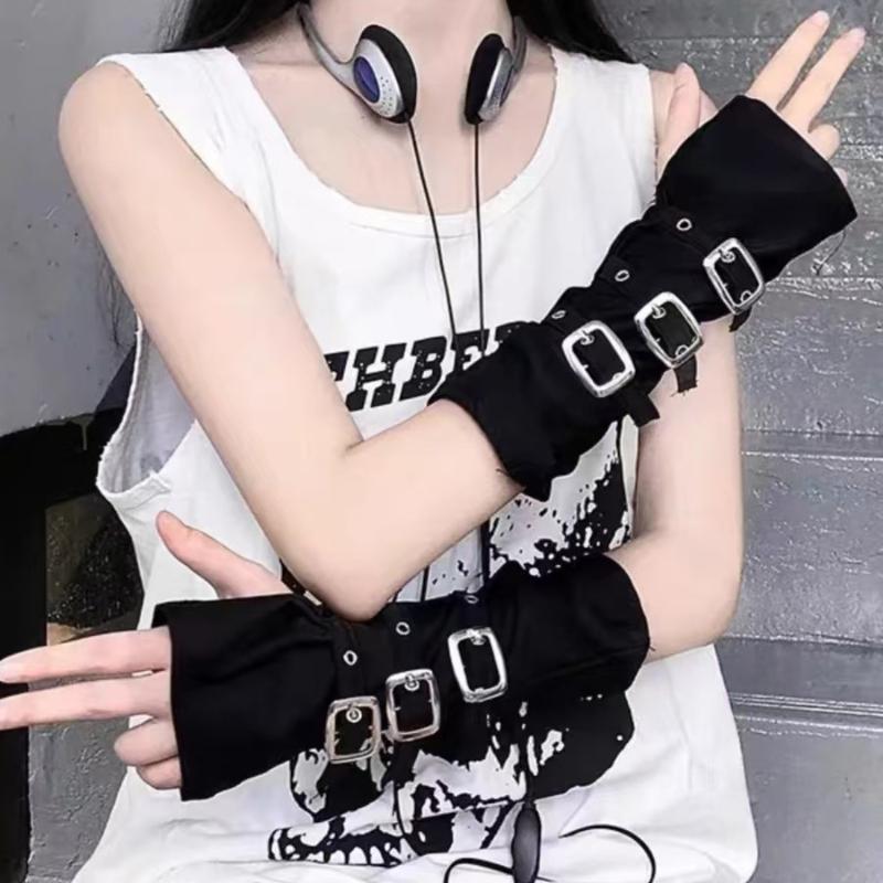 Y2k gótico punk luvas sem dedo - Women Fashion Gloves avaliação e preço