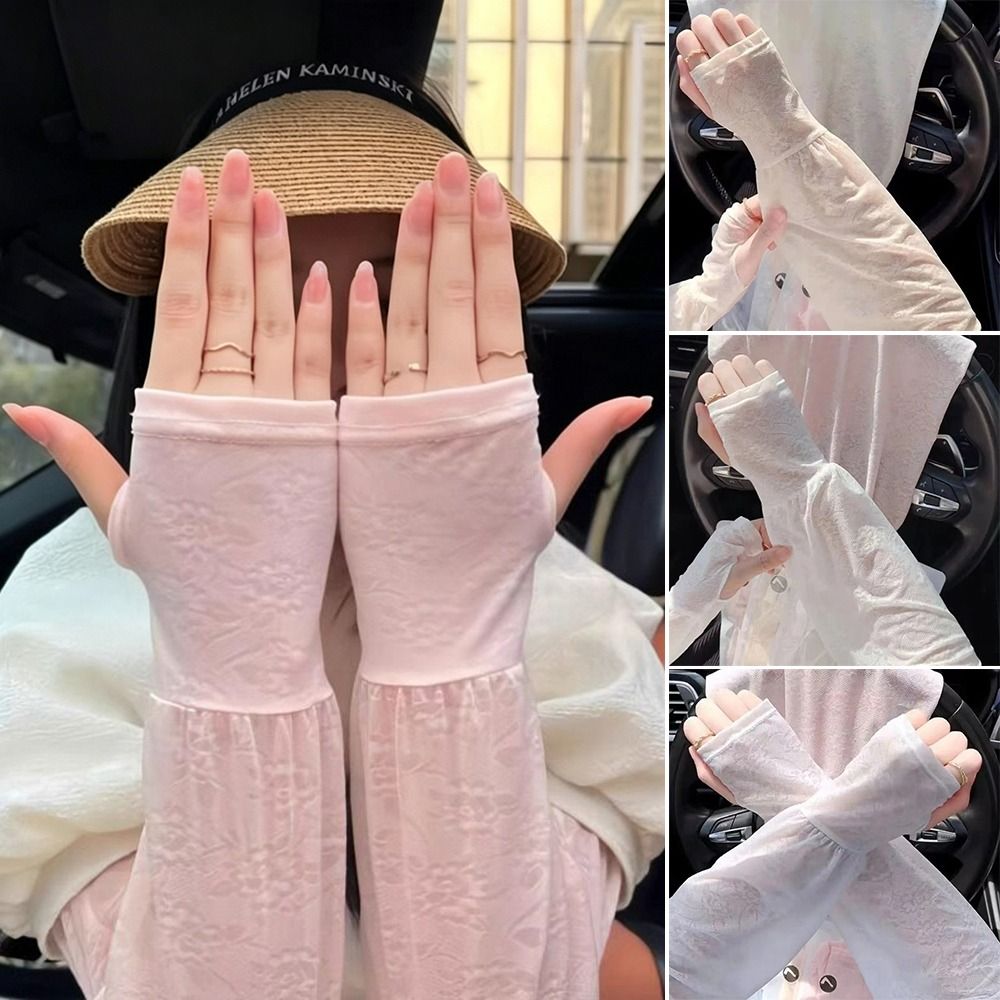 Mangas de Renda de Seda Gelada - Women Fashion Gloves avaliação e preço
