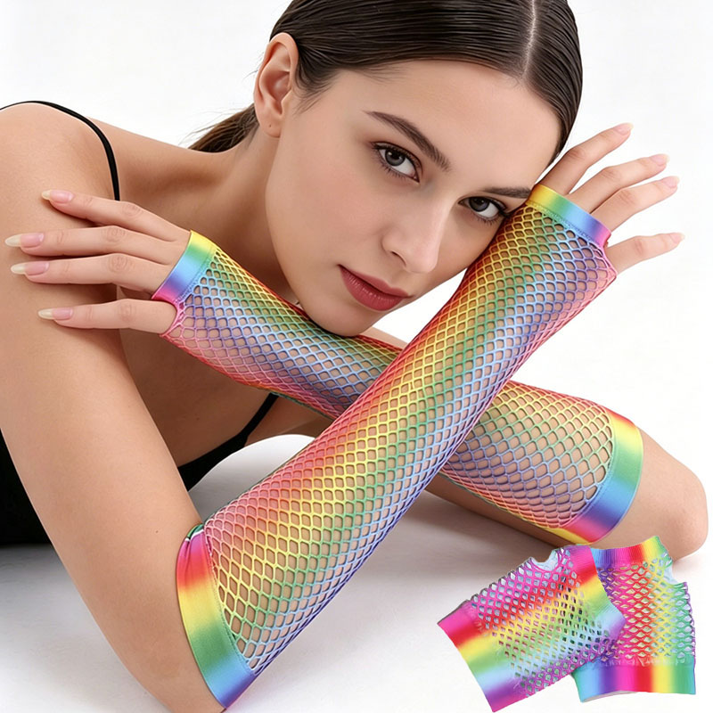 1 Par de Luvas Longas de Rede  - Women Fashion Gloves avaliação e preço