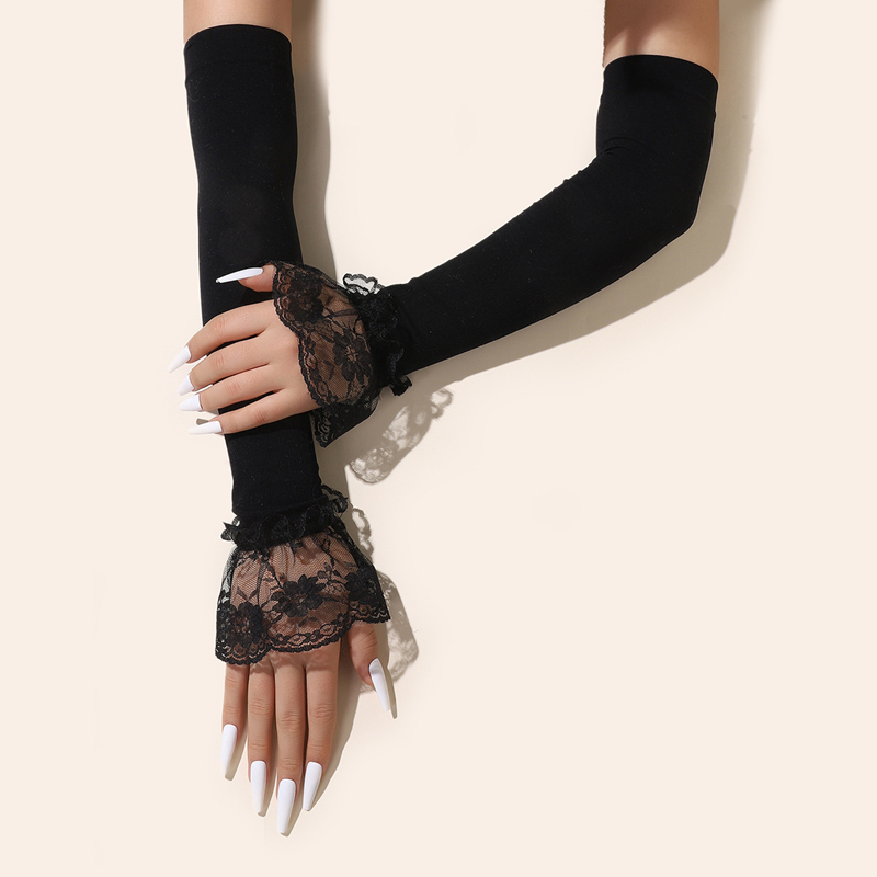 Moda longa renda braço mangas  - Women Fashion Gloves avaliação e preço
