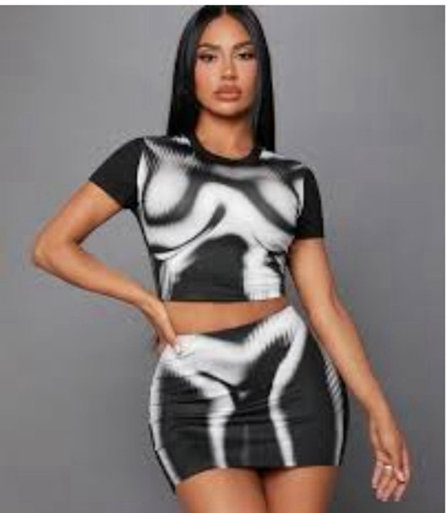 Elegante senhora tie dye impre - Tie Dye Two Piece avaliação e preço